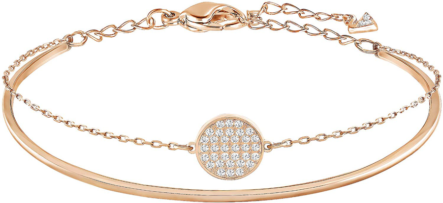 Swarovski Ginger Women'S Bangle with White Crystals in a Rose-Gold Tone Plated Setting