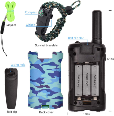 Aikmi Walkie Talkies for Kids 22 Channel 2 Way Radio 3 Miles Long Range Handheld Walkie Talkies Durable Toy Best Birthday Gifts for 6 Year Old Boys and Girls Fit Adventure Game Camping (Blue Camo 1)