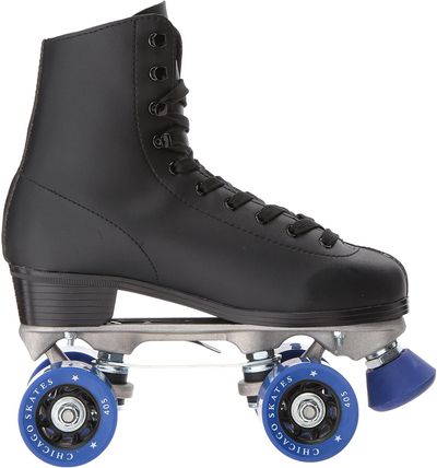 CHICAGO SKATES Men'S Classic Roller Skates - Premium Black Quad Rink Skates