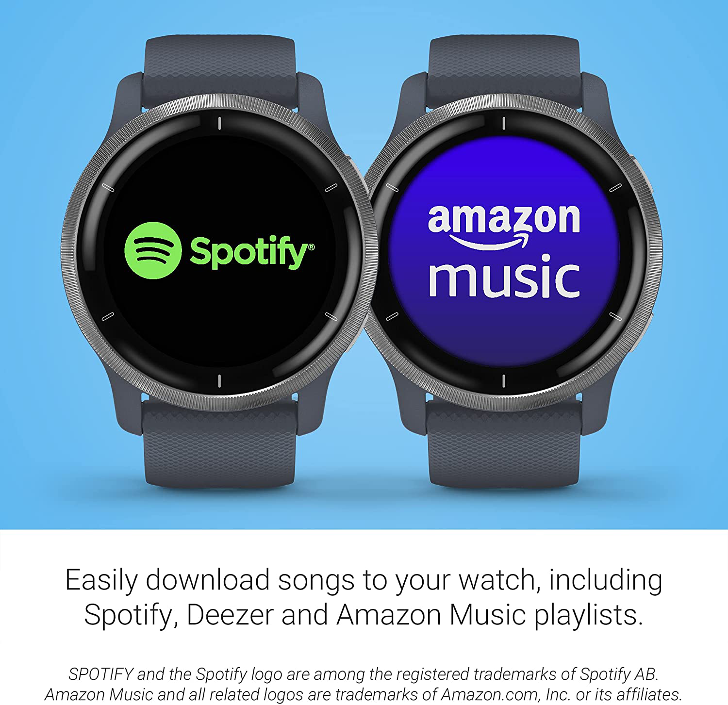 Garmin Venu 2, GPS Smartwatch with Advanced Health Monitoring and Fitness Features, Silver Bezel with Graniteblue Case and Silicone Band