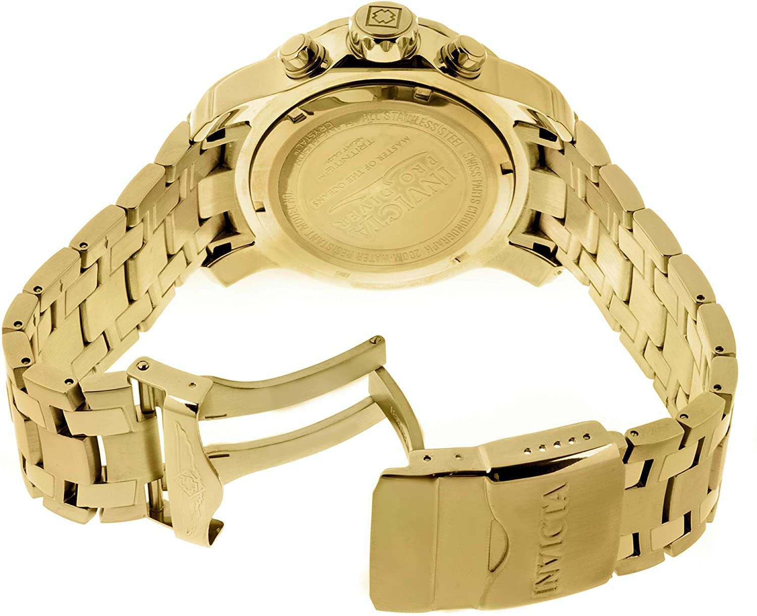 Invicta Men'S 0072 Pro Diver Collection Chronograph 18K Gold-Plated Watch