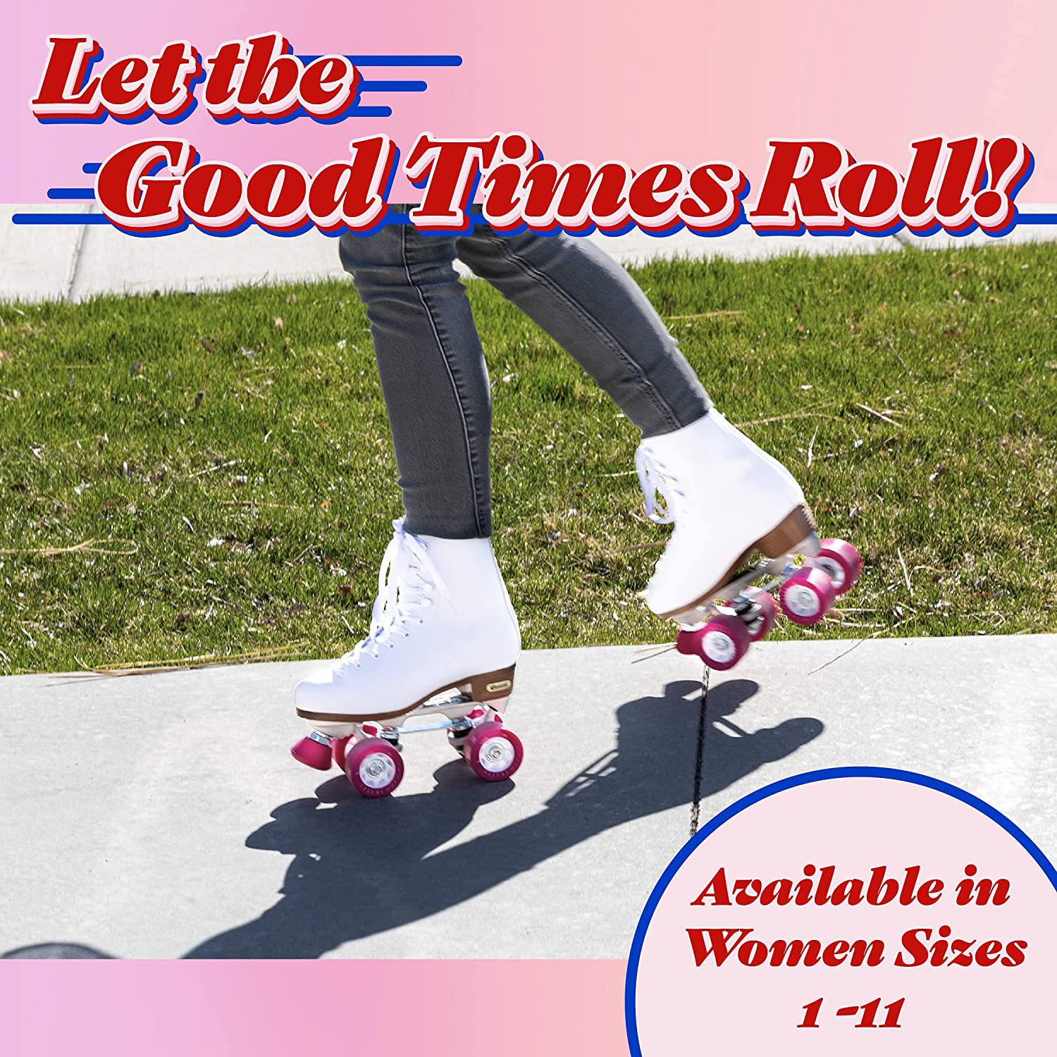 CHICAGO Women'S Classic Roller Skates - Premium White Quad Rink Skates