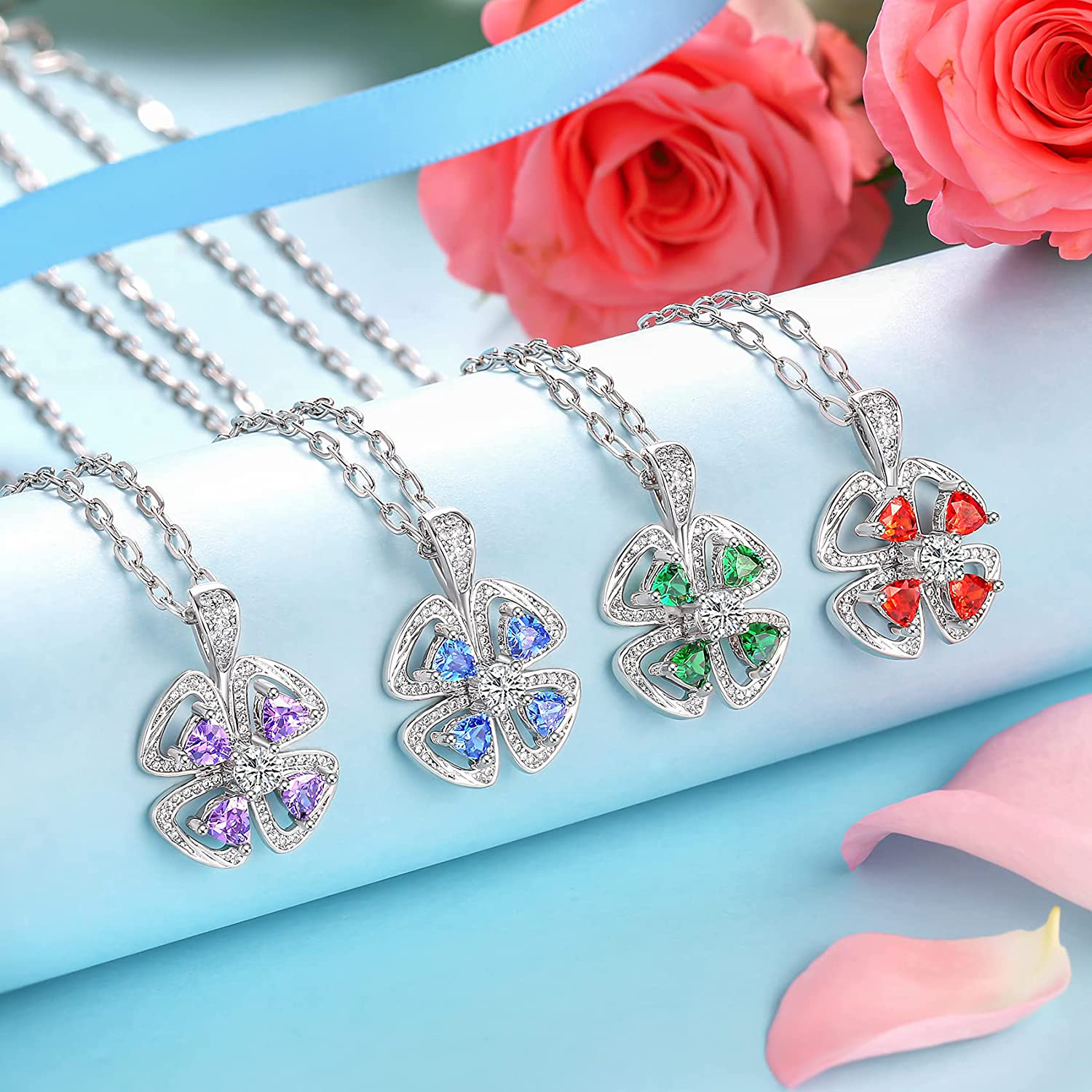 IVWVI Necklaces for Women Birthstone Pendant ,Christmas Gifts for Women ,Jewelry Gifts for Women Best Gift on Mother'S Day/Valentines Day/Birthday/Anniversary/Christmas