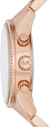 Michael Kors Women'S Ritz Stainless Steel Watch with Crystal Topring