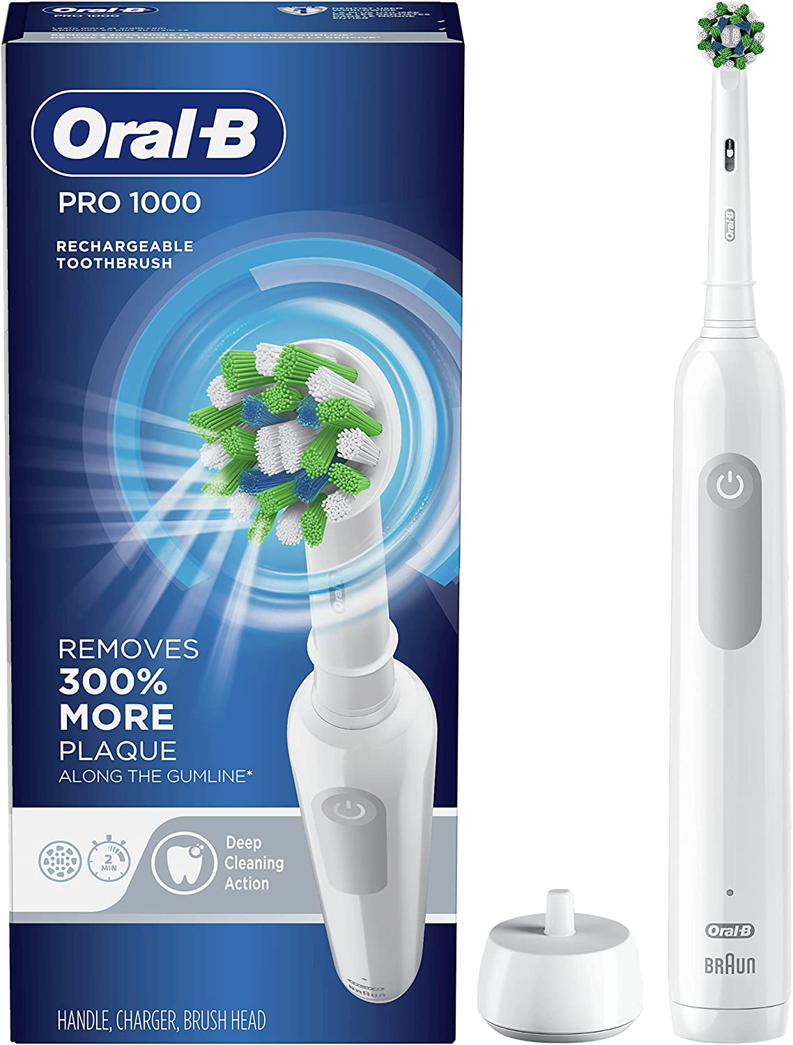 Oral-B Pro 1000 Power Rechargeable Electric Toothbrush Powered by Braun