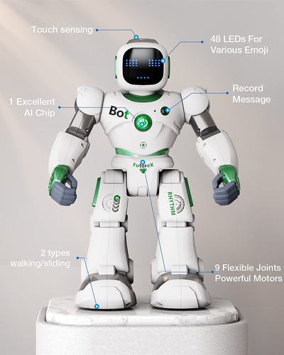 Ruko Large Smart Robot Toys for Kids, RC Robot Carle with Voice and App Control, Gifts for 4-9 Years Old Boys and Girls, Programmable and Interactive with Gravity Sensoring