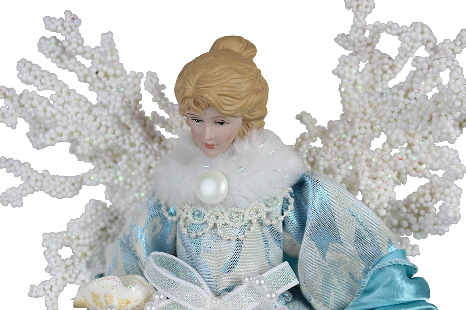 14" Inch Standing Aqua Angel Christmas Tree Topper or Table Top 148510