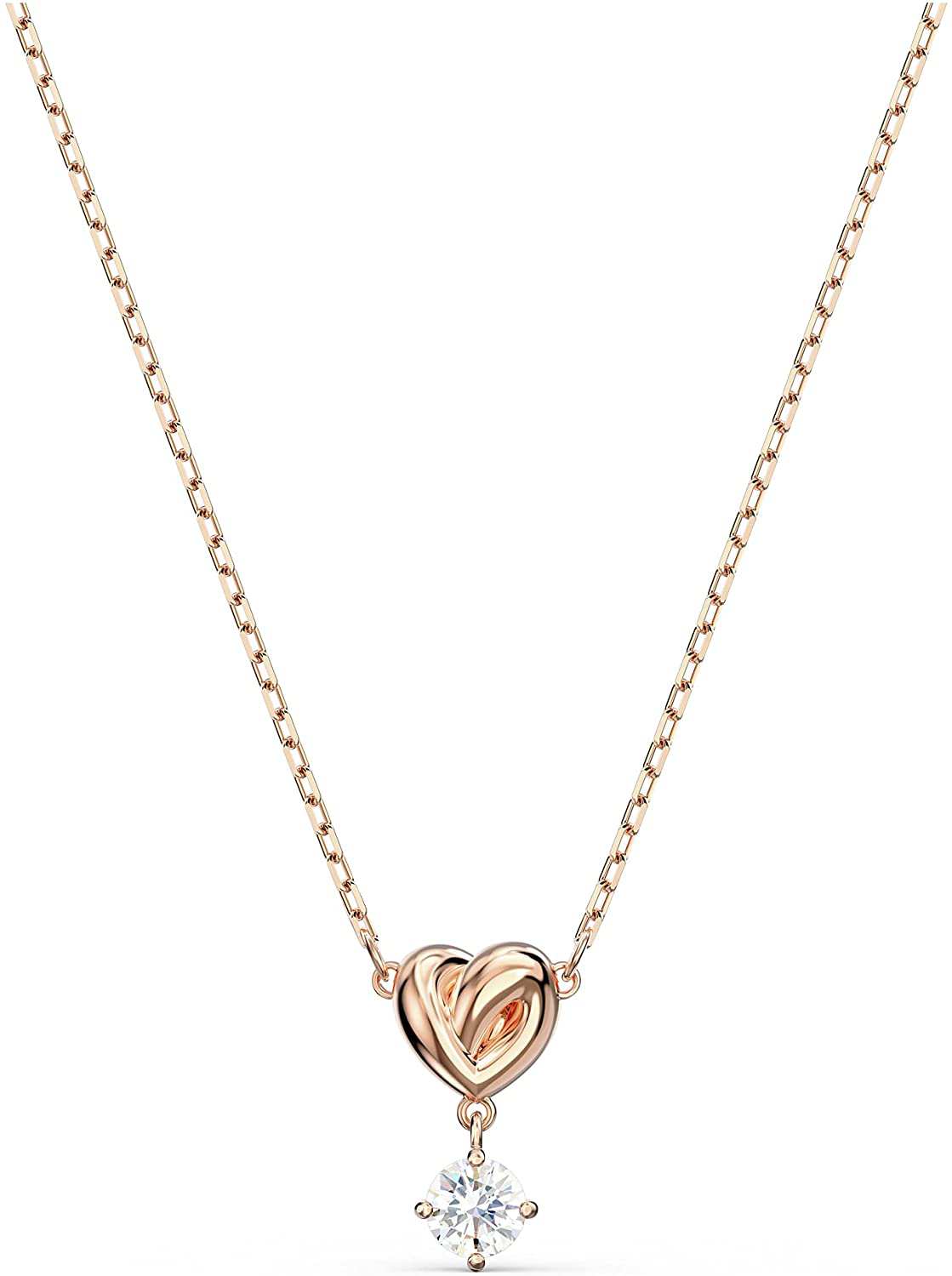 SWAROVSKI Women'S Lifelong Heart Crystal Jewelry Collection, Rose Gold Tone & Rhodium Finish