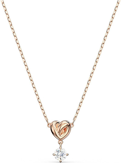SWAROVSKI Women'S Lifelong Heart Crystal Jewelry Collection, Rose Gold Tone & Rhodium Finish