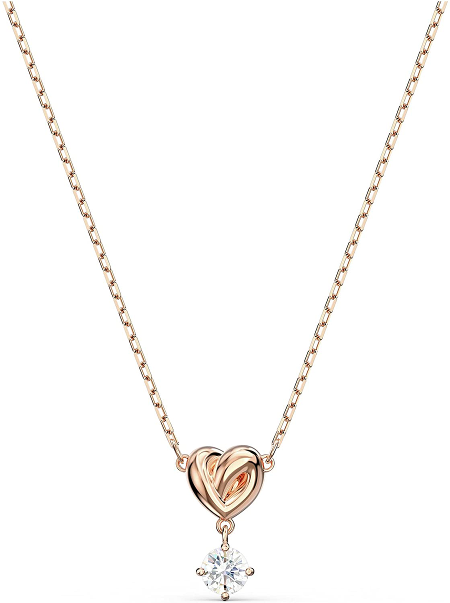 SWAROVSKI Women'S Lifelong Heart Crystal Jewelry Collection, Rose Gold Tone & Rhodium Finish