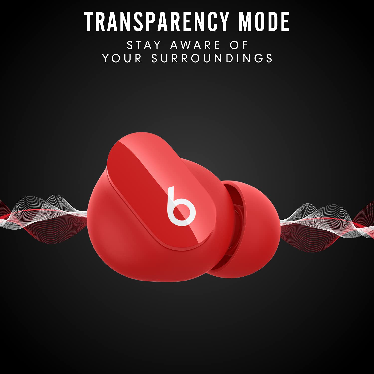 Beats Studio Buds – True Wireless Noise Cancelling Earbuds – Compatible with Apple & Android, Built-In Microphone, IPX4 Rating, Sweat Resistant Earphones, Class 1 Bluetooth Headphones - Red