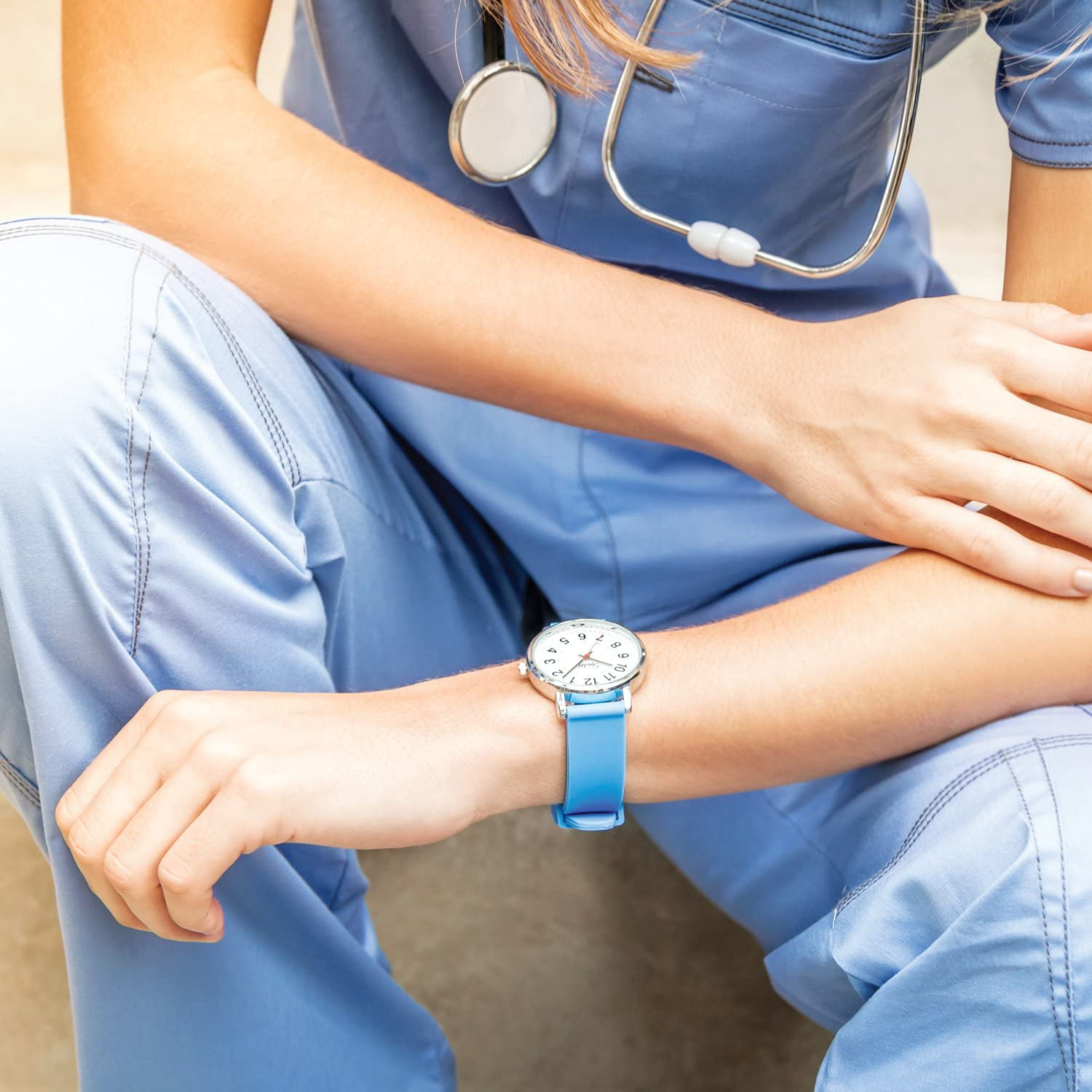 Speidel Original Scrub Watch - Medical Scrub Colors, Easy Read Dial, Second Hand, Water Resistant
