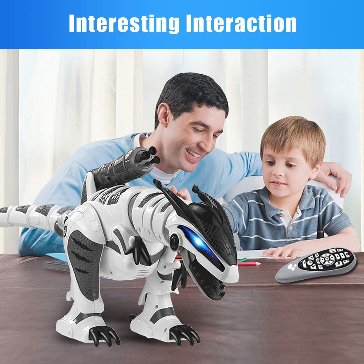 Fistone RC Robot Dinosaur Intelligent Interactive Smart Toy Electronic Remote Controller Robot Walking Dancing Singing with Fight Mode Toys for Kids Boys Girls Age 5 6 7 8 9 10 and up Year Old