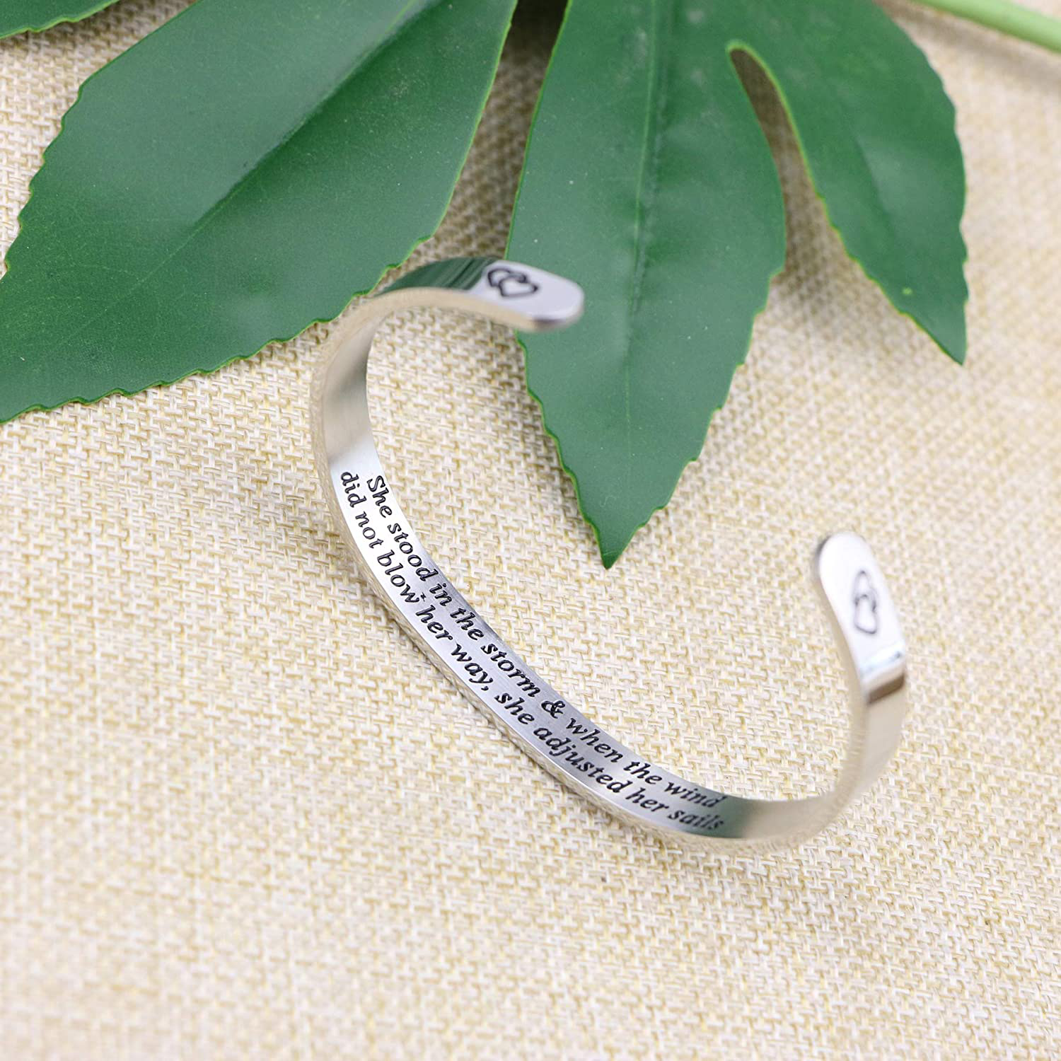Joycuff Bracelets for Women Personalized Inspirational Jewelry Mantra Cuff Bangle Friend Encouragement Gift for Her