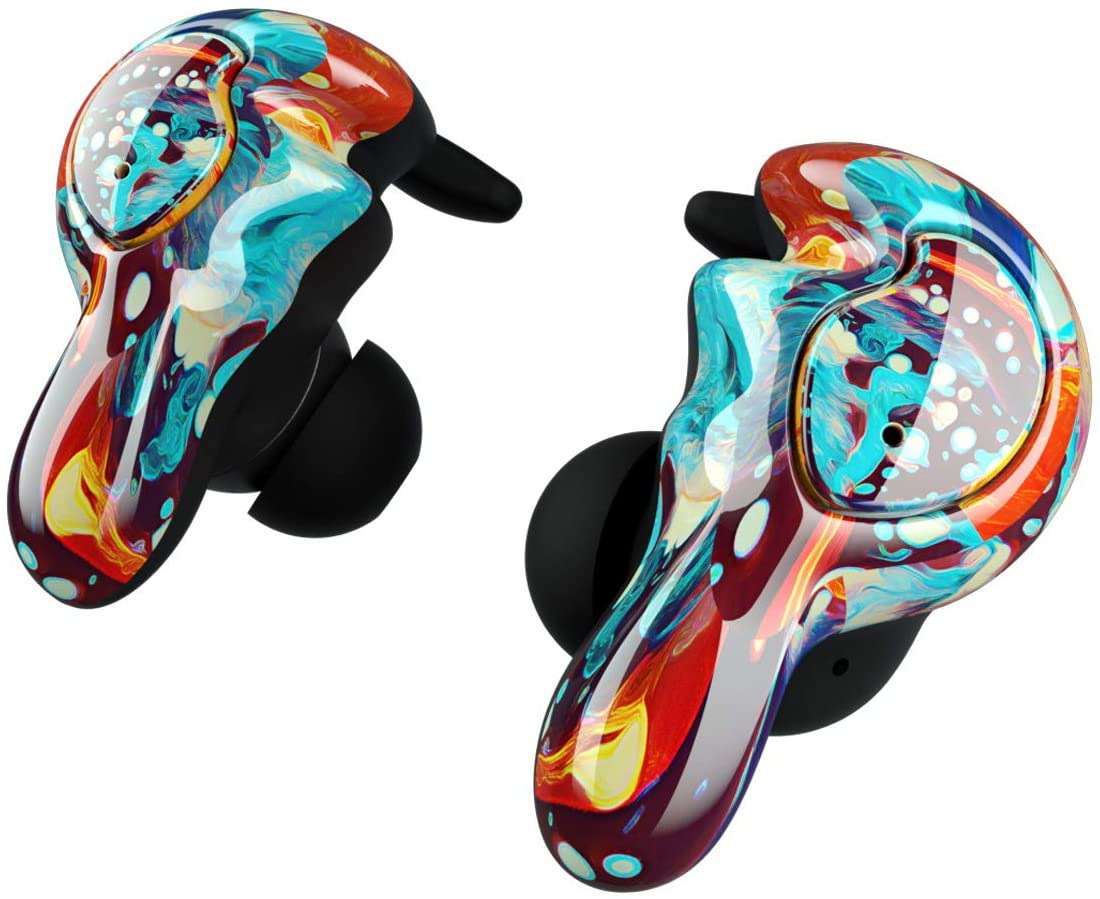 AMINY U-Mini True Wireless Earbuds Waterproof IPX7 Bluetooth Earbuds Wireless Headphones Bluetooth Headphones,Hifi 5.0 Wireless Earbuds 120Hrs Playing Time with Charging Case-Fireworks