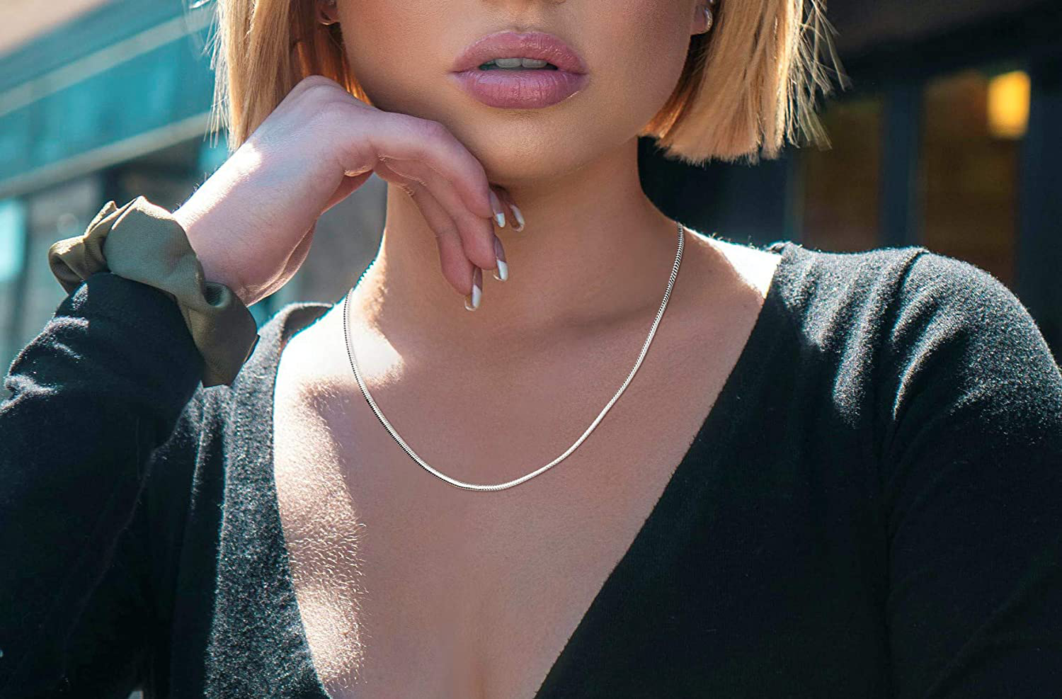 Savlano 925 Sterling Silver 2.5Mm Solid Italian round Diamond Cut Flexible Snake Chain Necklace with Gift Box for Men & Women - Made in Italy