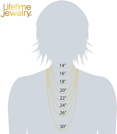 LIFETIME JEWELRY 1Mm Rope Chain Necklace 24K Real Gold Plated for Women and Men