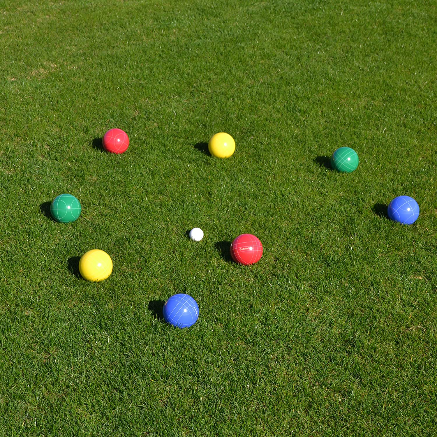 Gosports Backyard Bocce Sets with 8 Balls, Pallino, Case and Measuring Rope - Choose between Classic Resin, Soft and Light up LED Sets