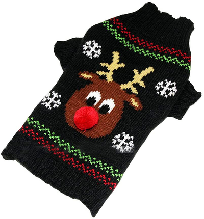 NACOCO Rudolph the Red Nosed Reindeer Sweater Pet Holiday Clothes Cat Sweater Dog Sweater Winter Clothing Teddy Poodle Autumn Winter Clothes Dog Clothes