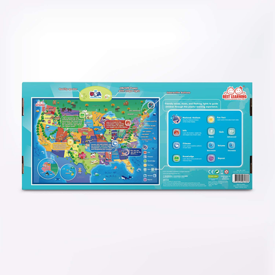 BEST LEARNING I-Poster My USA Interactive Map - Educational Talking Toy for Kids of Ages 5 to 12 Years