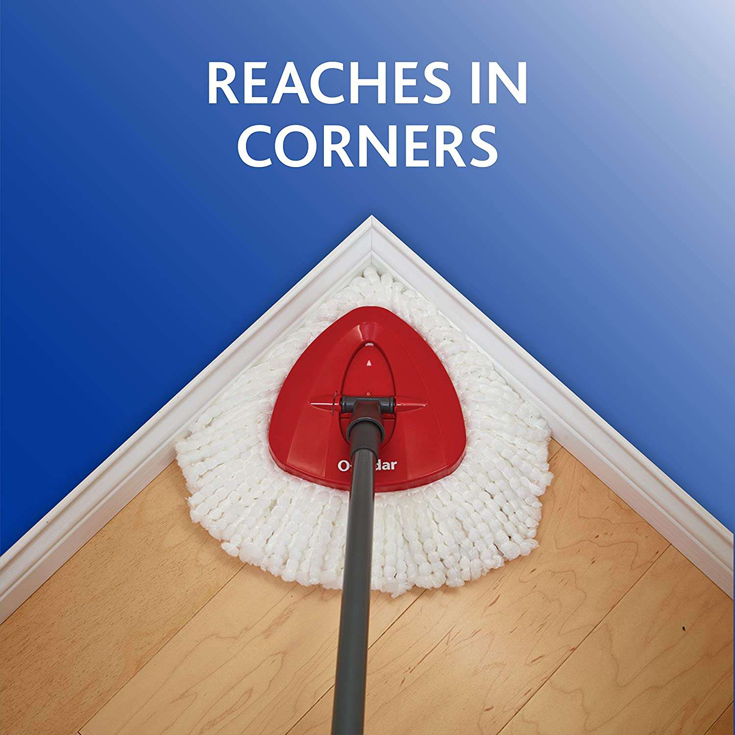 O-Cedar Easywring Microfiber Spin Mop & Bucket Floor Cleaning System + 2 Extra Refills, Red/Gray