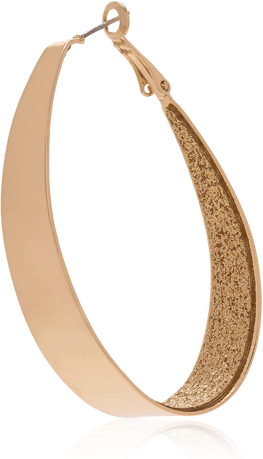 Guess Large Oval Glitter Hoop Earrings