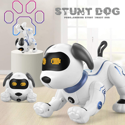 Fisca Remote Control Dog, RC Robotic Stunt Puppy Voice Control Toys Handstand Push-Up Electronic Pets Dancing Programmable Robot with Sound for Kids Boys and Girls Age 6, 7, 8, 9, 10 Year Old