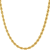 LIFETIME JEWELRY 4Mm Rope Chain Necklace 24K Real Gold Plated for Women and Men