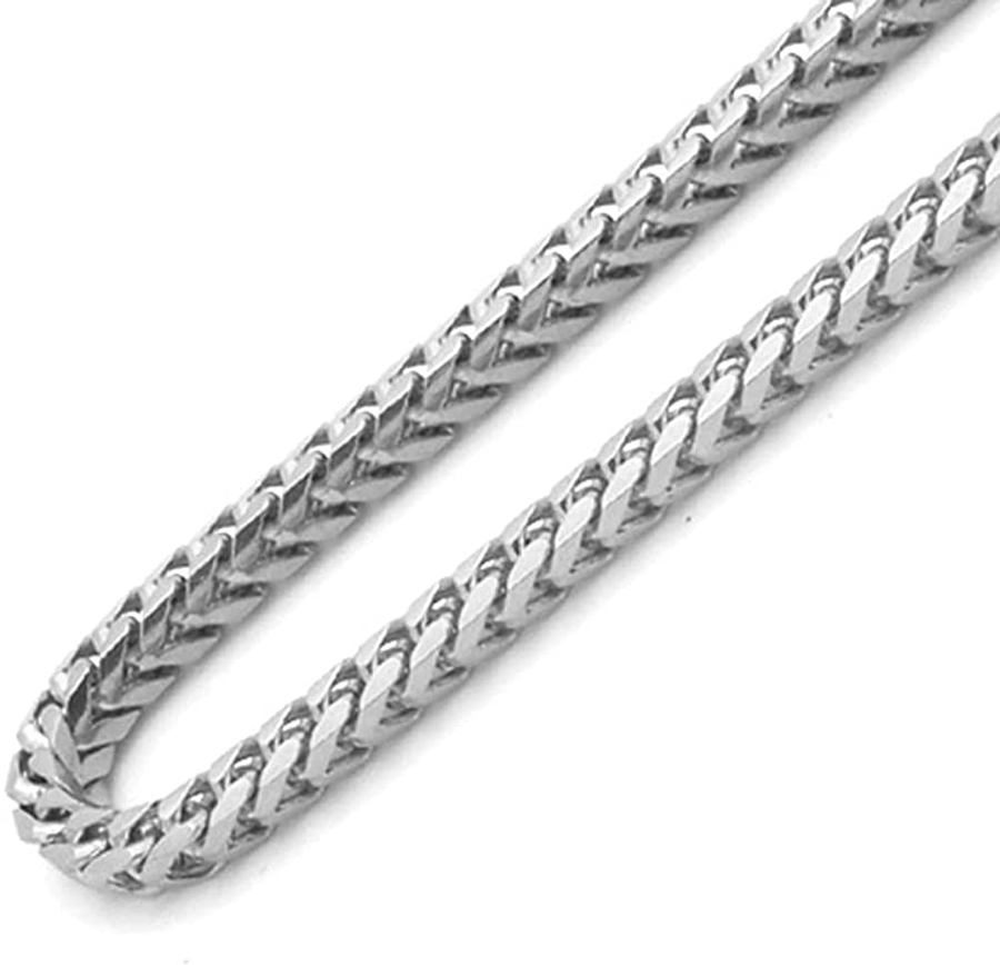 Sterling Silver Italian 2.5Mm Solid Franco Square Box Link 925 Sterling Silver -Made in Italy