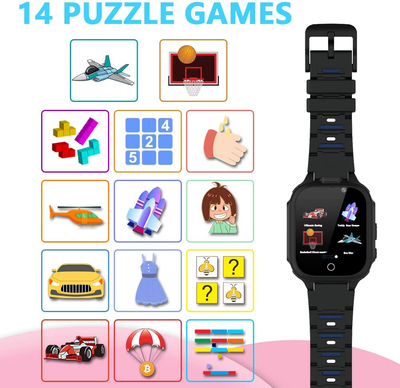 Kids Smart Watch Boys Girls with 14 Games Dual Camera 1.44" Touch Screen Music Player Video Recorder 12/24 Hr Pedometer Alarm Clock Calculator Flashlight Stopwatch Electronic Learning Education Toys