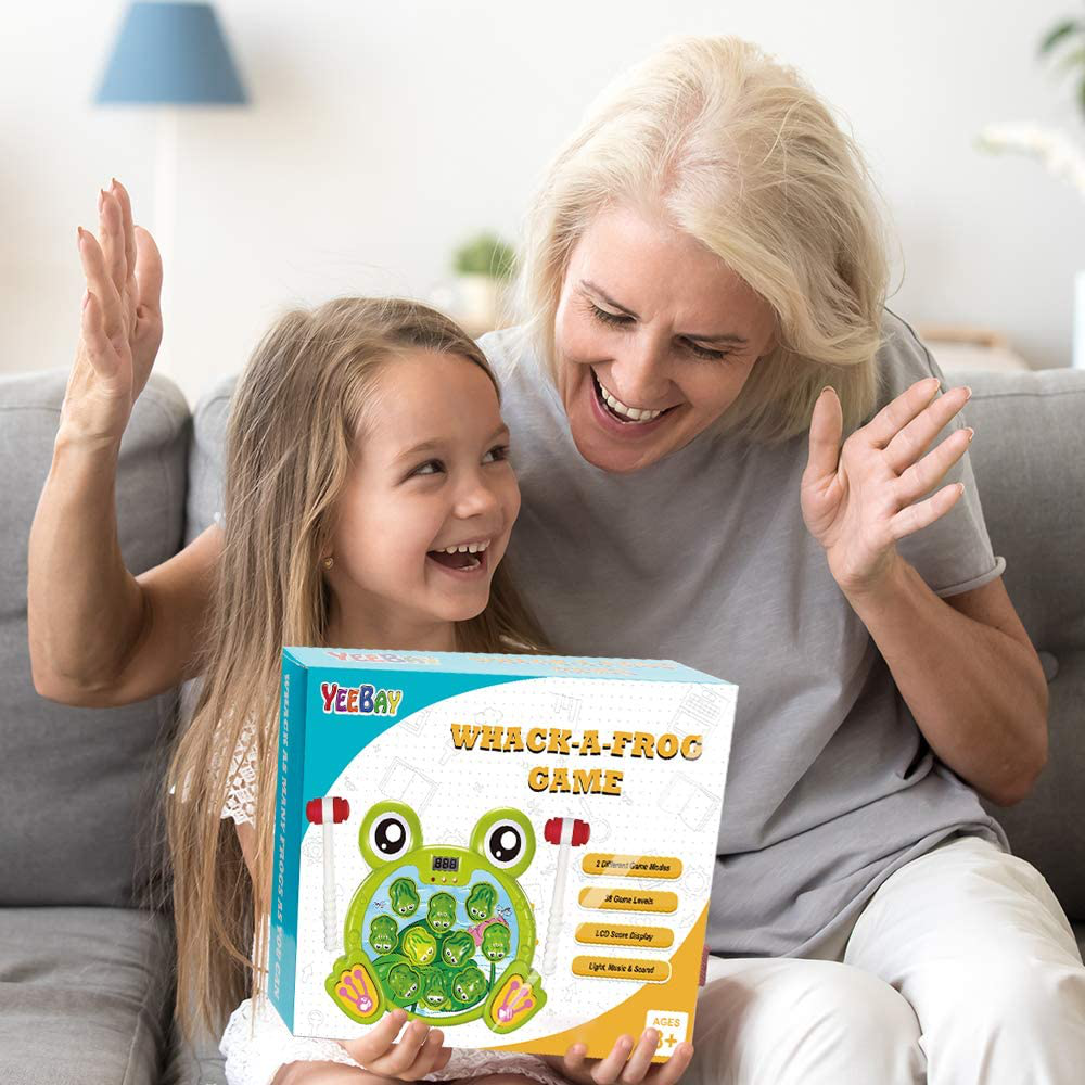 YEEBAY Interactive Whack a Frog Game, Learning, Active, Early Developmental Toy, Fun Gift for Age 3, 4, 5, 6, 7, 8 Years Old Kids, Boys, Girls,2 Hammers Included