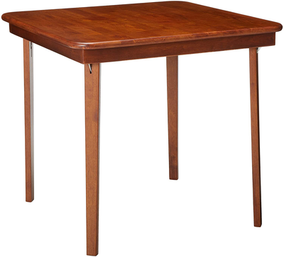 STAKMORE Straight Edge 32" Square Folding Card Table, Cherry Finish