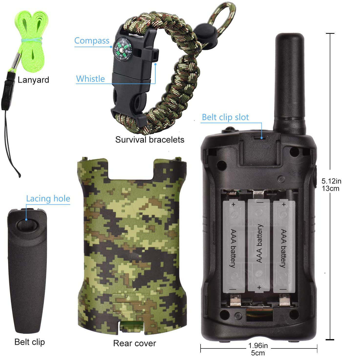 Walkie Talkies for Kids 22 Channel 2 Way Radio 3 Miles Long Range Handheld Walkie Talkies Durable Toy Best Birthday Gifts for 6 Year Old Boys and Girls Fit Adventure Game Camping (Green Camo 1)