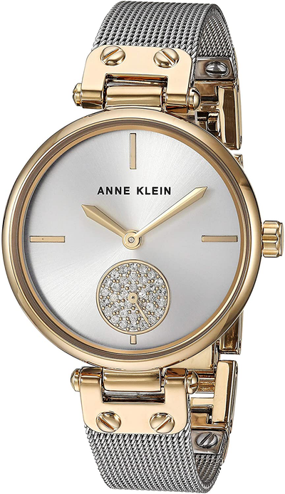 Anne Klein Women'S Premium Crystal Accented Mesh Bracelet Watch