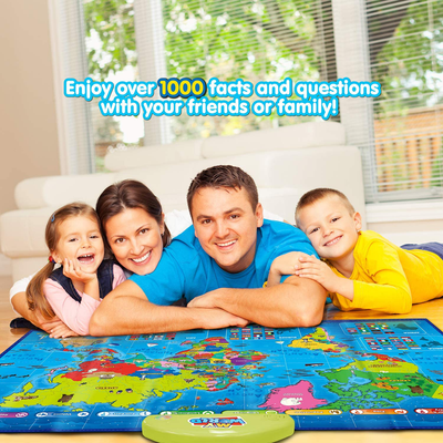 BEST LEARNING I-Poster My World Interactive Map - Educational Talking Toy for Kids of Ages 5 to 12 Years