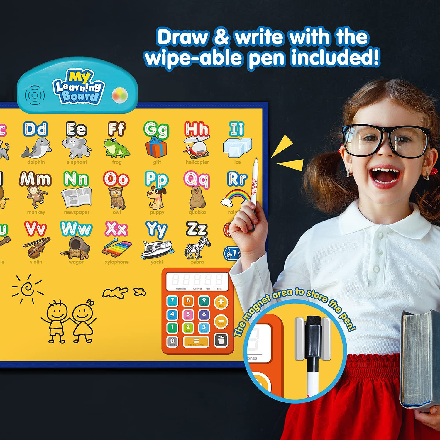 BEST LEARNING - I-Poster My Learning Board Electronic Interactive Alphabet Wall Chart, Talking ABC & 123S & Music Poster Toy for Toddlers & Kids Fun Educational at Daycare, Preschool, Kindergarten for Boys & Girls 3 4 5 6 Years Old