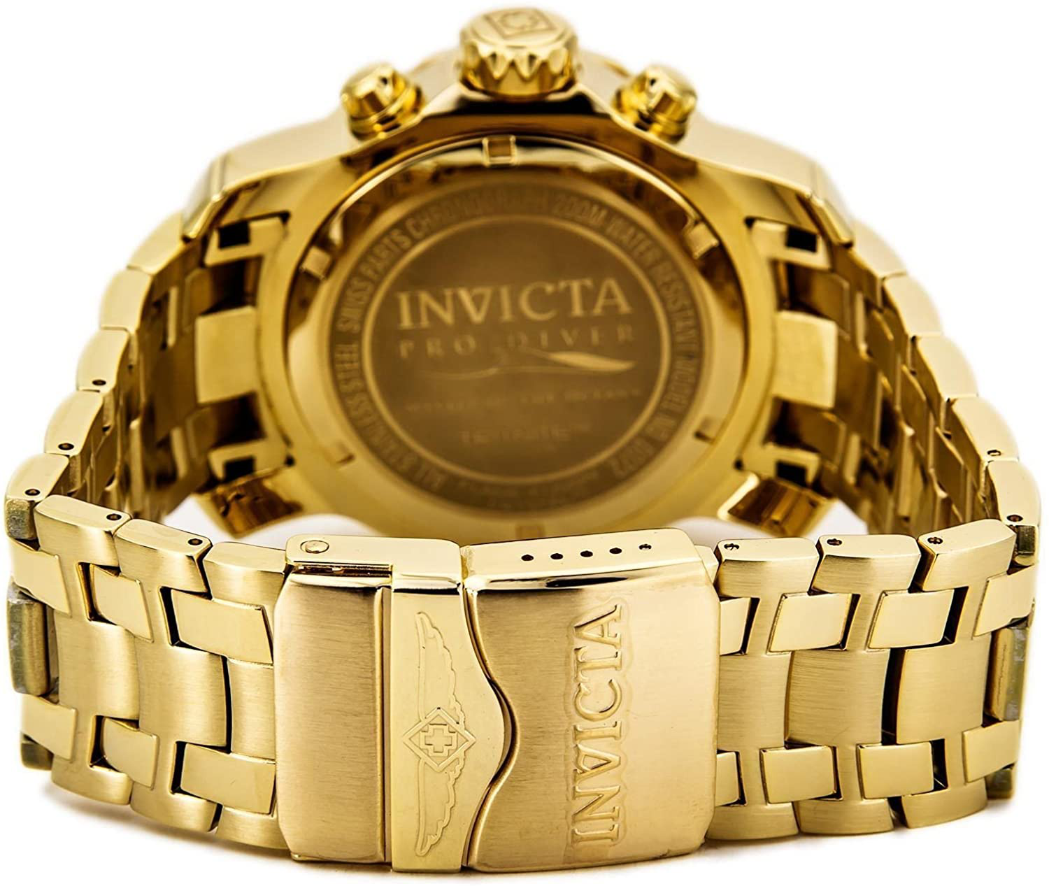 Invicta Men'S 0072 Pro Diver Collection Chronograph 18K Gold-Plated Watch