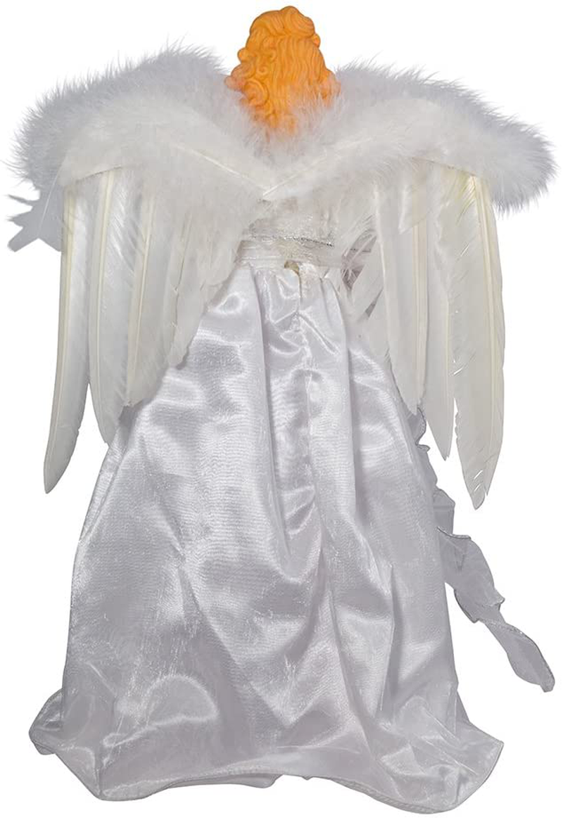 Kurt Adler 14" 10-Light White and Silver Angel Treetop