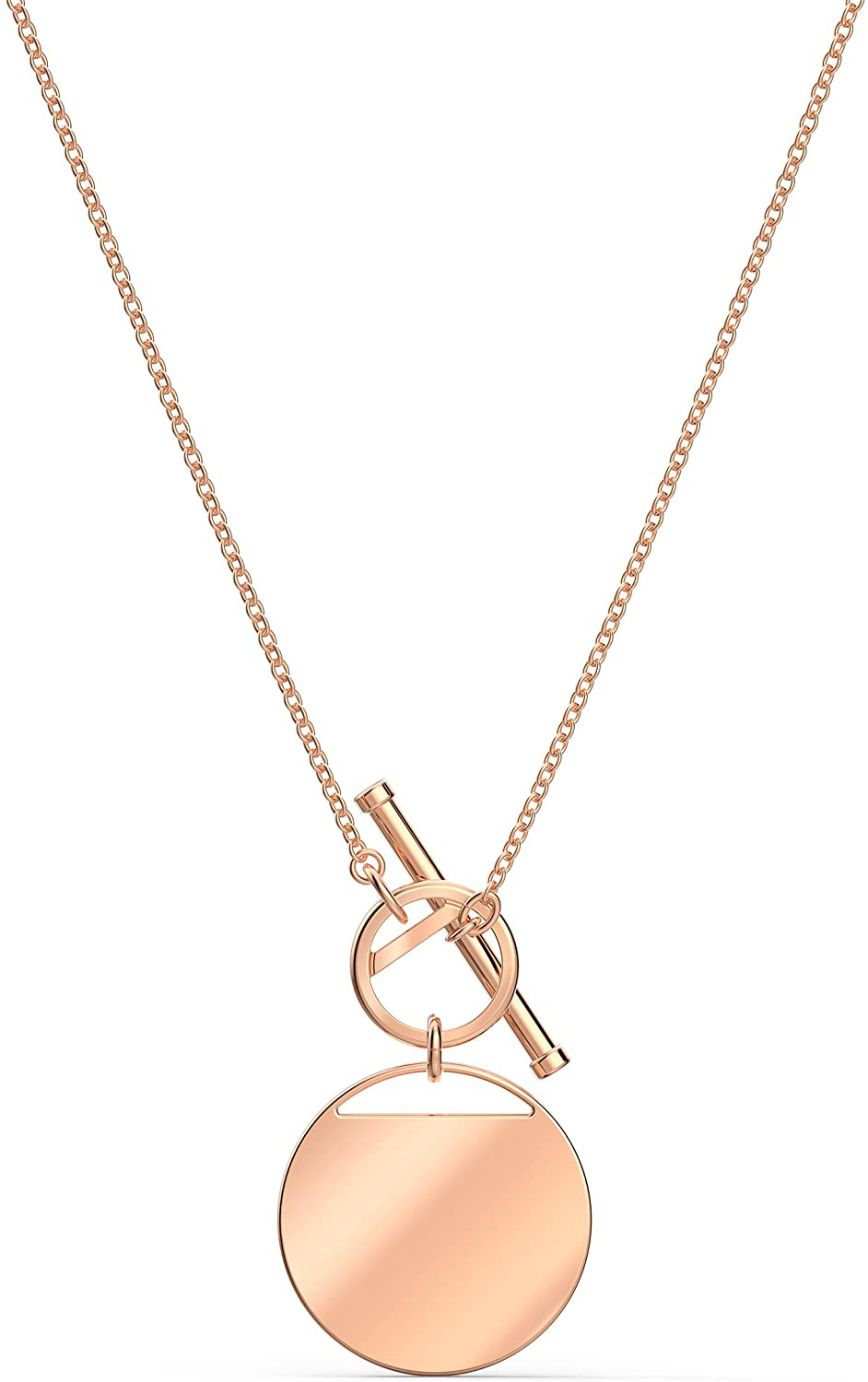 Swarovski Women'S Ginger T Bar Necklace with White Crystals in a Rose-Gold Tone Plated Setting