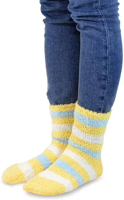 Teehee Winter Holiday Fun Fuzzy Crew Socks for Women 9-Pair with Gift Box