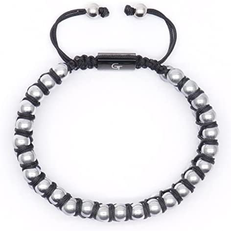GT Collection Men'S Double Beaded Bracelet - Used for Its Grounding Effects – 100% Natural Wrapped - Adjustable Gemstones Beaded Bracelet for Men’S