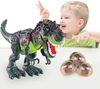 Electronic Walking Dinosaur T-Rex with Simulated Flame Spray Fire Breathing, Water Mist Spray, Laying Eggs, Light up Eyes, Roaring Sound, Realistic Tyrannosaurus, Toy for Boys Kids Girls Ages 3+