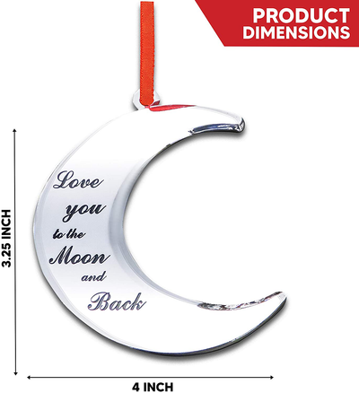 Holiday Jingle Love You to the Moon and Back Stunning Christmas Tree Ornament – Couples Baby’S Christmas Decoration – 4 X 3.25-Inch Moon Ornament – with Ribbon