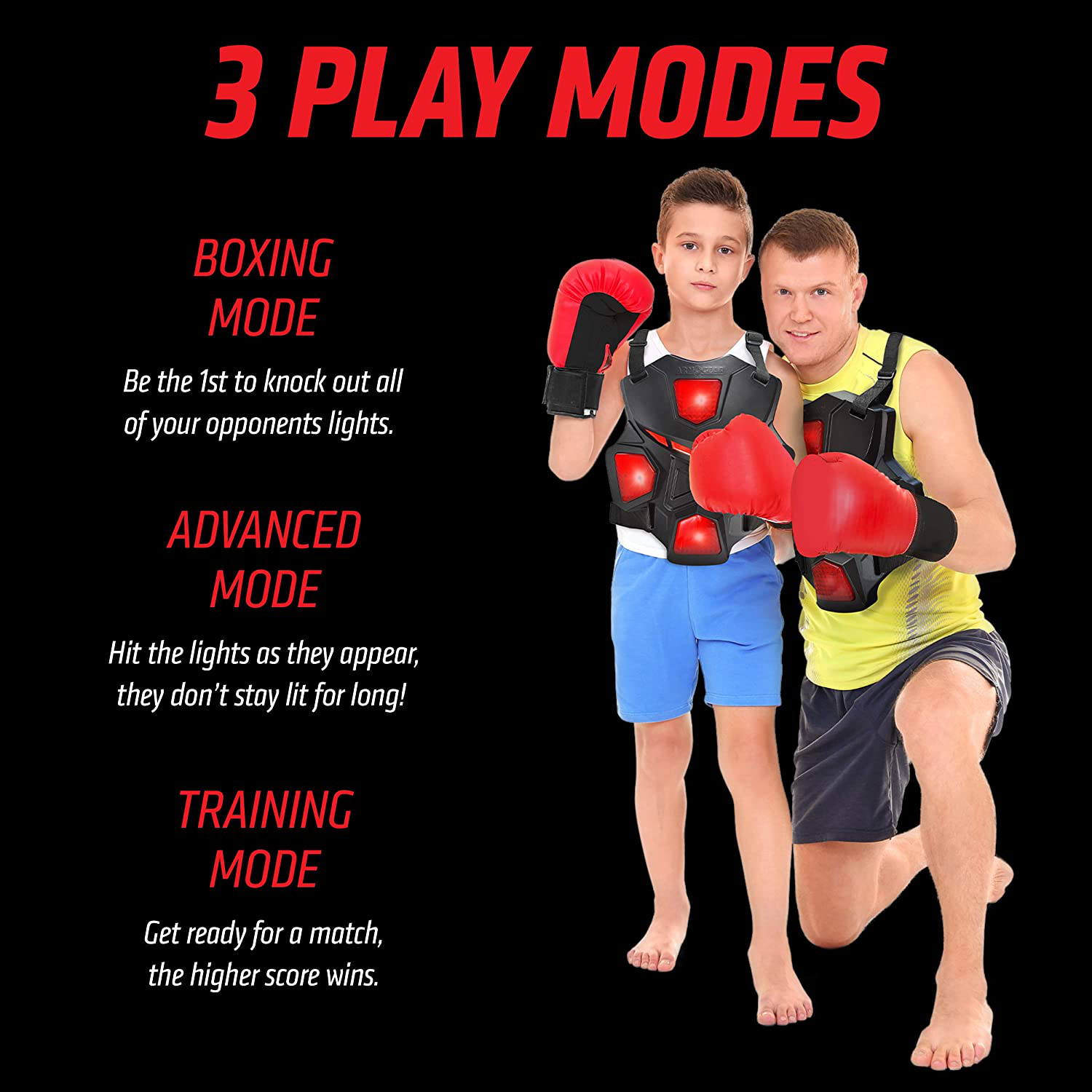 Armogear Electronic Boxing Toy for Kids | Interactive Boxing Game with 3 Play Modes, Includes 2 Pairs Boxing Gloves | Cool Toy for Teen Boys | Sports Toy for Kids Boys & Girls, Ages 8 Years +