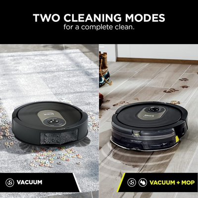 Shark AV2001WD AI VACMOP 2-In-1 Robot Vacuum and Mop with Self-Cleaning Brushroll, LIDAR Navigation, Home Mapping, Perfect for Pet Hair, Works with Alexa, Wi-Fi Black/Brass