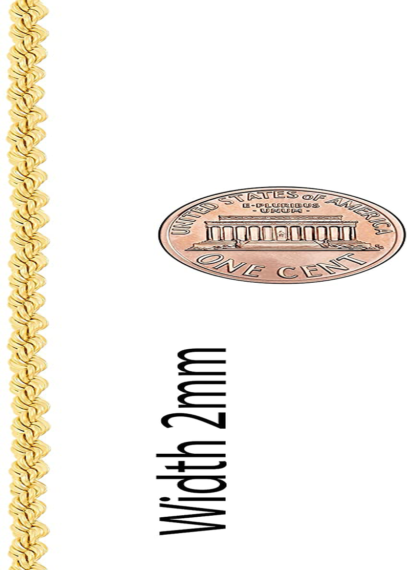 LIFETIME JEWELRY 2Mm Rope Chain Necklace 24K Real Gold Plated for Women and Men