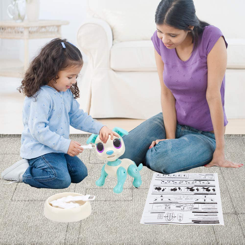 BIRANCO. RC Dog, Electronic Pets - Remote Control, Gesture Control, STEM Programmable Actions, Walk and Bark, Fun Puppy Toys for Boys and Girls, Ages 3 and up (White)
