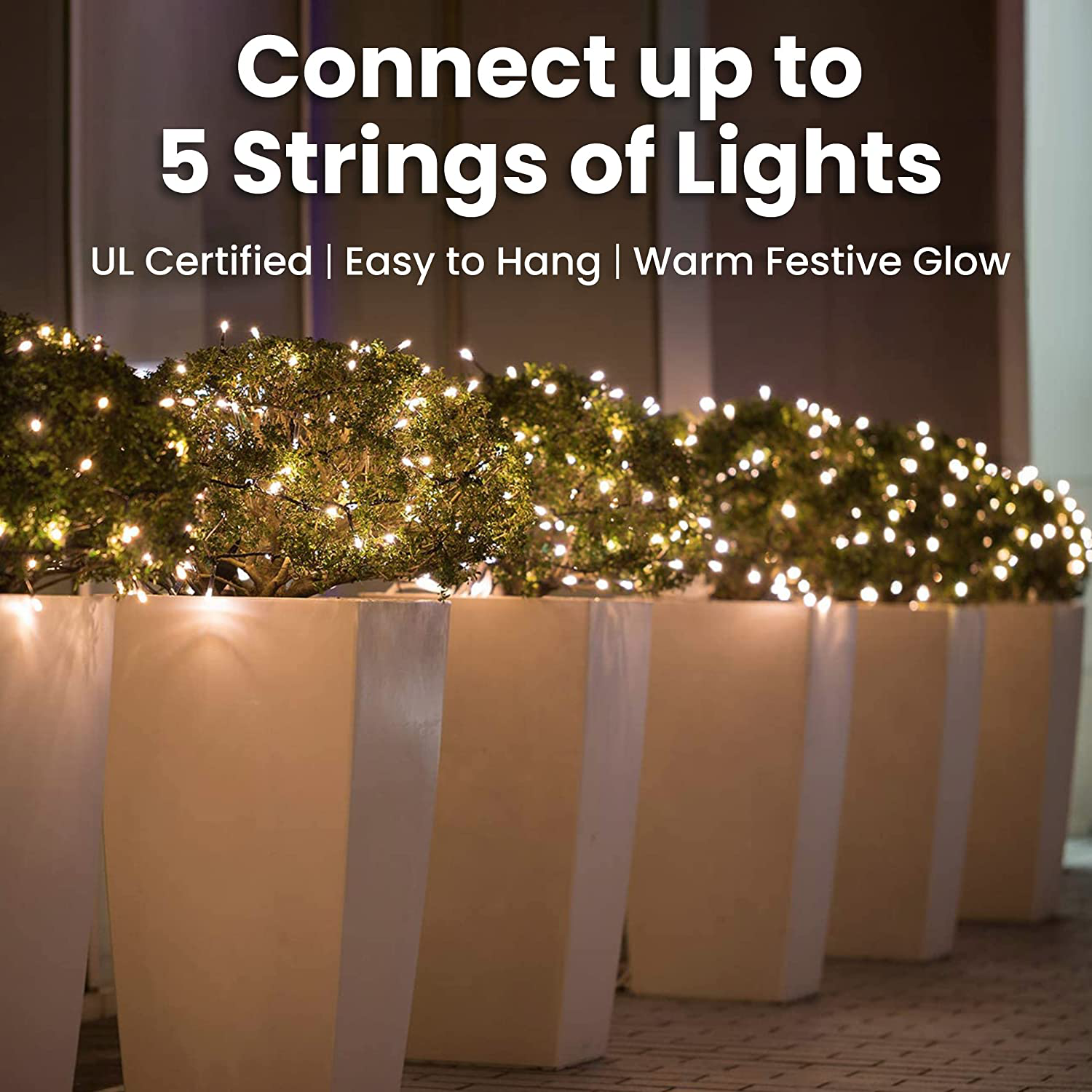 Prextex 100-Count White Christmas Lights with White Wire, String Lights for Holiday Decorations, Christmas Tree Lights, Holiday Party, Wedding, Xmas, Home, Indoor & Outdoor Use (18 Ft Long)