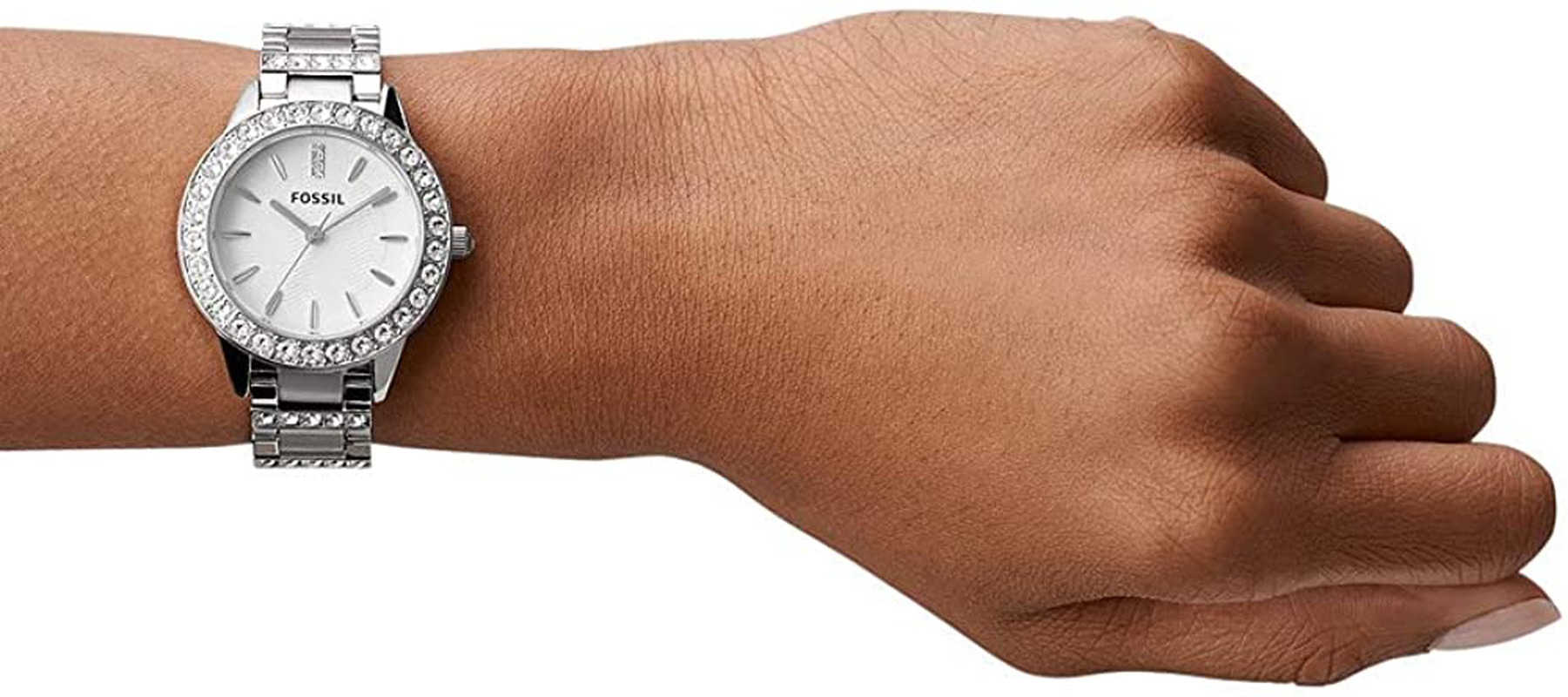 Fossil Women'S Jesse Stainless Steel Crystal-Accented Dress Quartz Watch