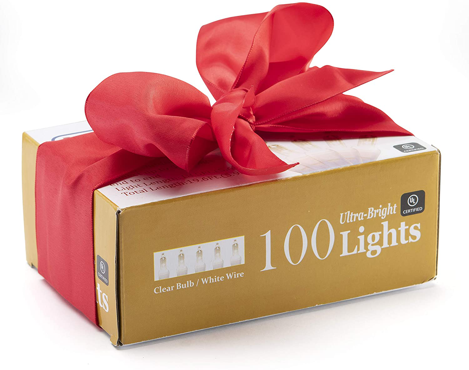 Prextex 100-Count White Christmas Lights with White Wire, String Lights for Holiday Decorations, Christmas Tree Lights, Holiday Party, Wedding, Xmas, Home, Indoor & Outdoor Use (18 Ft Long)